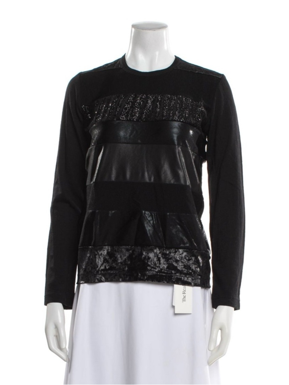 Comme des Garcons Black Long Sleeve Mixed-Media Top